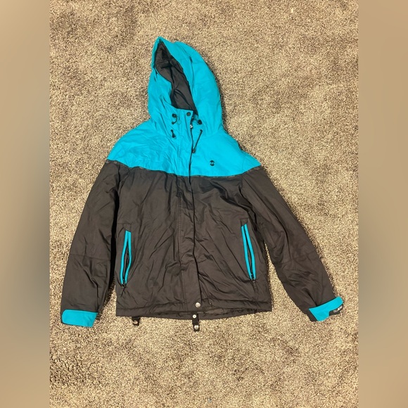 Billabong Turquoise Blue Black Women’s  Snowboarding Jacket Medium - Picture 1 of 6